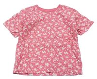 Růžové květované tričko