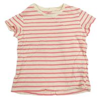 Smetanovo-růžové pruhované tričko H&M