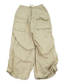 Béžové plátěné wide leg kalhoty s kapsami H&M
