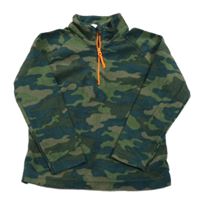 Tmavozeleno-šedá army fleecová funkční mikina Mountain Warehouse