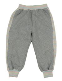 Šedo-pruhované tepláky 