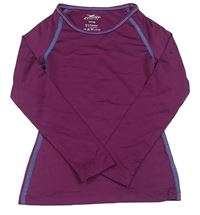 Švestkové funkční triko s modrým prošitím crane