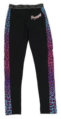 Černo-modro-vzorované sportovní legíny Pineapple