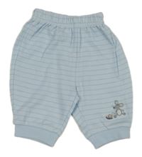 Světlemodré pruhované lehké tepláky s myškou 