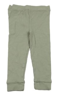 Světlekhaki žebrované tepláky Tu