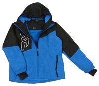 Černo§-modrá šusťáková lyžařská bunda s kapucí Crivit