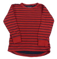 Červeno-tmavomodré pruhované triko Next