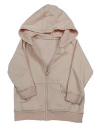 Světlerůžová propínací mikina s kapucí George