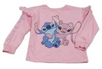 Růžová mikina se Stitchem a Angelou Disney