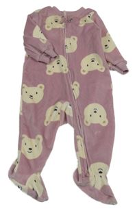 Lila plyšový overal s medvídky Carter's