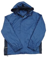 Tmavomodrá šusťáková jarní funkční bunda s kapucí Crane