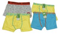 Nové - 4x modro-žluto-šedé boxerky 