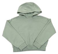 Světlekhaki crop mikina s kapucí 