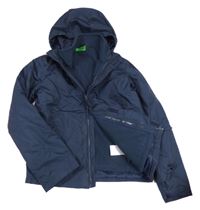 3v1 - Tmavomodrá šusťáková celoroční funkční bunda s kapucí + fleecová mikina s Mountain Warehouse