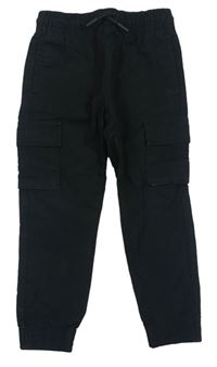 Černé plátěné cargo cuff plátěné kalhoty Denim Co. 
