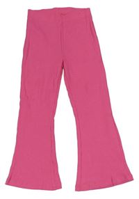 Růžové žebrované flare kalhoty George