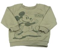 Khaki mikina s Mickeym Primark