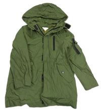 Khaki šusťáková podzimní bunda s kapucí Zara