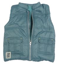 Modrošedá šusťáková zateplená vesta Nutmeg