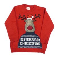 Červený svetr se sobem George 