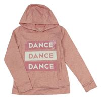 Růžová melírovaná mikina s nápisem a kapucí Matalan