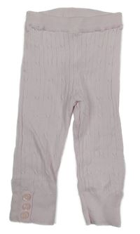 Světlerůžové vzorované pletené legíny H&M