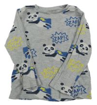 Šedé vzorované triko s pandami M&S