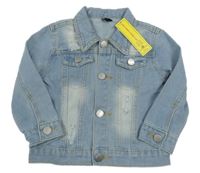 Nové - Světlemodrá riflová bunda s prošoupáním Shein