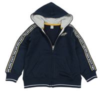 Tmavomodrá mikina s nápisy a kapucí DopoDopo 