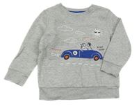 Šedá melírovaná mikina s autem George 