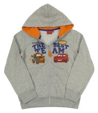 Šedá propínací mikina s Cars a kapucí Disney 