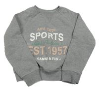 Šedá mikina s nápisy Pocopiano 