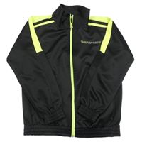 Černo-limetková sportovní propínací mikina Grinario 