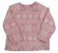 Světlerůžová fleecová mikina se vzorem Tu