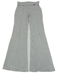 Šedé melírované flare kalhoty H&M