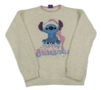 Smetanový chlupatý svetr se Stitchem Disney