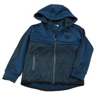 Petrolejovo-černá propínací thermo mikina s kapucí Pep&Co.