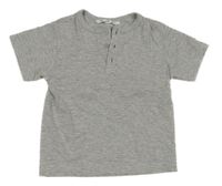 Šedé melírované tričko s knoflíčky 