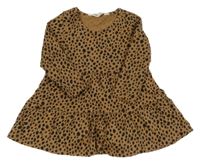 Béžovo-černé vzorované bavlněné šaty H&M