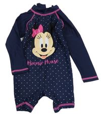 Tmavomodrý puntíkovaný UV overal s Minnie Disney 