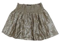 Hnědo-stříbrná hedvábná sukně Bel Air