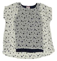 Bílá šifonová volná halenka s hvězdičkami a všitým topem Yigga