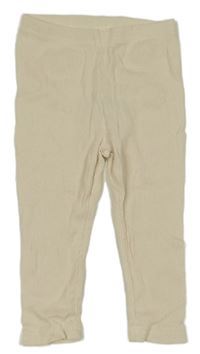 Béžové žebrované tepláky Kiabi