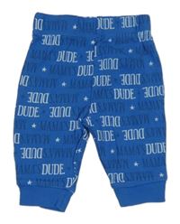 Modré tepláky s nápisy 