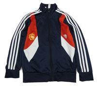 Tmavomodro-červeno-bílá propínací fotbalová mikina Manchester United Adidas