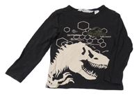 Černé triko Jurský svět H&M