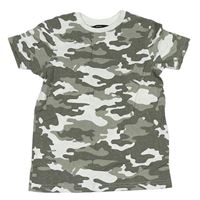 Šedo-bílé army melírované tričko George