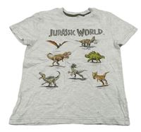Světlešedé melírované tričko s dinosaury zn. PRIMARK