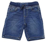 Modré teplákové riflové kraťasy s úpletovým pasem Denim Co. 