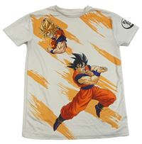 Smetanovo-oranžové sportovní tričko s Dragonball Z zn. PRIMARK